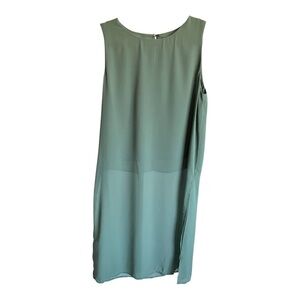 Twik Tunic sheer green side slit minimalist lightweight Size medium
